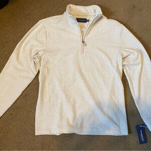 Vineyard Vines Men's Zip Up Cream Sweater